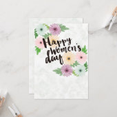 幸せな女性の日の挨拶状 カード (正面/裏面インサイチュ)