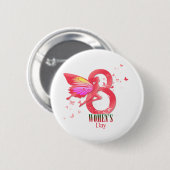 幸せな女性の日の行進 缶バッジ (正面&裏面)