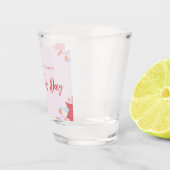 幸せな女性の日をピンクに願う ショットグラス (右)