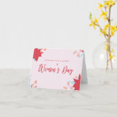 幸せな女性の日ピンク カード (黄色い花)