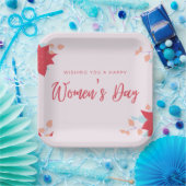 幸せな女性の日ピンク ペーパープレート (パーティー)