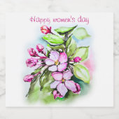 幸せな女性の日 スパークリングワインラベル (シングルラベル)