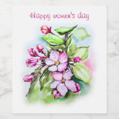 幸せな女性の日 ワインラベル (シングルラベル)