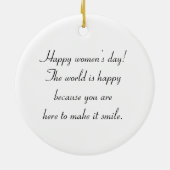 幸せな女性の日！3月8日国際的祝 セラミックオーナメント (裏面)