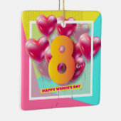 幸せな女性の日!3月8日国際的祝 セラミックオーナメント (右)
