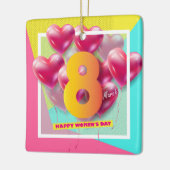 幸せな女性の日!3月8日国際的祝 セラミックオーナメント (左)