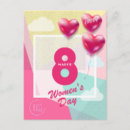 幸せな女性の日！3月8日国際的祝 ポストカード