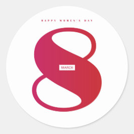 幸せな女性の日！3月8日国際的祝 ラウンドシール