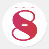 幸せな女性の日！3月8日国際的祝 ラウンドシール (正面)