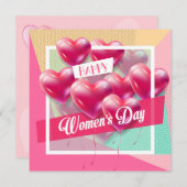 幸せな女性の日！3月8日国際的祝 招待状 (正面/裏面)