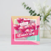 幸せな女性の日！3月8日国際的祝 招待状 (スタンド正面)