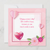 幸せな女性の日！3月8日国際的祝 招待状 (裏面)