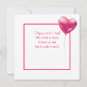 幸せな女性の日！3月8日国際的祝 招待状 (裏面)