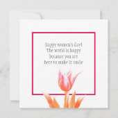 幸せな女性の日！3月8日国際的祝 招待状 (裏面)