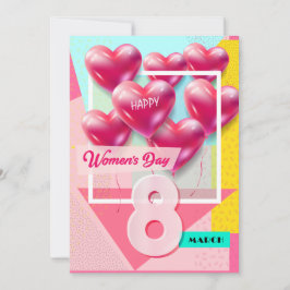 幸せな女性の日!3月8日国際的祝 招待状
