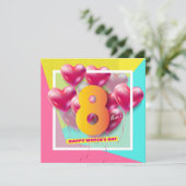 幸せな女性の日！3月8日国際的祝 招待状 (スタンド正面)