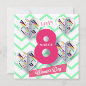 幸せな女性の日！3月8日国際的祝 招待状 (正面)