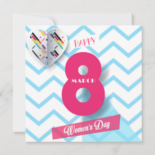 幸せな女性の日！3月8日国際的祝 招待状