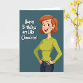 幸せな女性の誕生日カード カード (黄色い花)