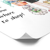 幸せな女性の風刺画、彼女はどこに買い物を知っていた ポスター (角)