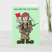 幸せな女性兵士 カード (正面)