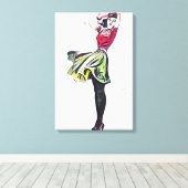 幸せな女性 キャンバスプリント (インサイチュ (ウッドフロア))