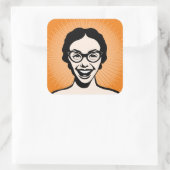 幸せな女性 スクエアシール (バッグ)