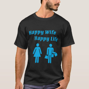 幸せな妻の幸せな生命青 Tシャツ