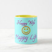 幸せな妻の幸せな生命顔のマグ マグカップ (中央)