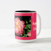 幸せな妻! 幸せな生命。 コーヒー・マグのバレンタイン ツートーンマグカップ (正面右)