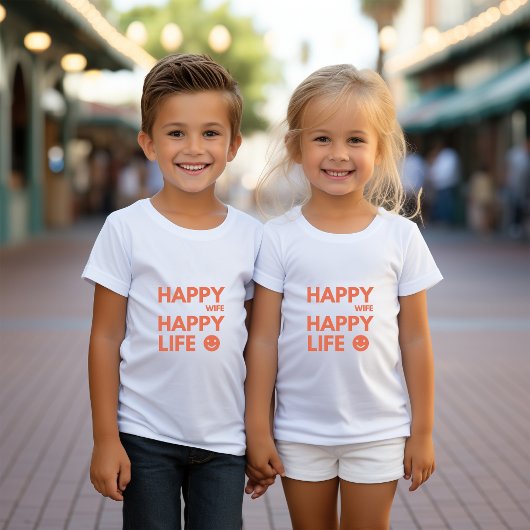 幸せな妻，幸せな生活 – 結婚おもしろい引用文 トドラーTシャツ