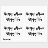 幸せな妻=幸せな生活 長方形シール (シート)