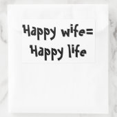 幸せな妻=幸せな生活 長方形シール (バッグ)