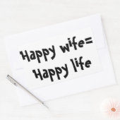 幸せな妻=幸せな生活 長方形シール (封筒)
