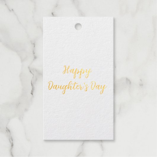 幸せな娘の日si.ple名前ミニマル文字tを追加 ギフトタグ (正面)