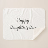 幸せな娘の日si.ple名前ミニマル文字tを追加 シェルパブランケット (正面(横))