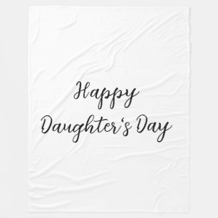 幸せな娘の日si.ple名前ミニマル文字tを追加 フリースブランケット
