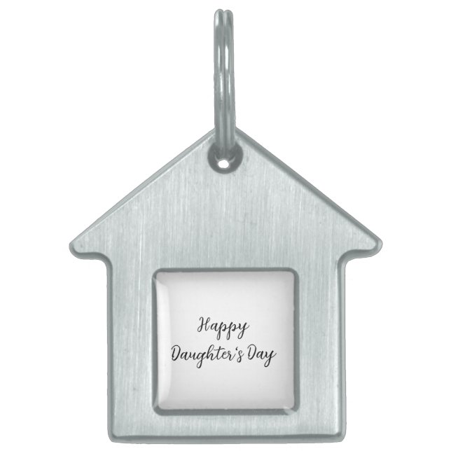 幸せな娘の日si.ple名前ミニマル文字tを追加 ペットネームタグ (正面)