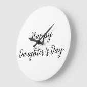 幸せな娘の日si.ple名前ミニマル文字tを追加 ラージ壁時計 (傾斜)