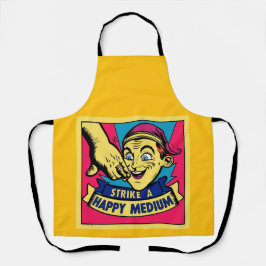 幸せな媒体を打つ エプロン