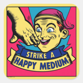 幸せな媒体を打つ スクエアシール