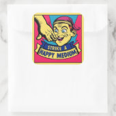 幸せな媒体を打つ スクエアシール (バッグ)