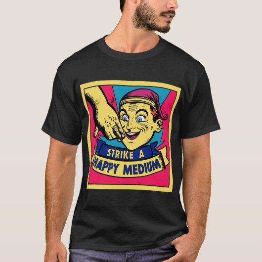 幸せな媒体を打つ Tシャツ (正面)