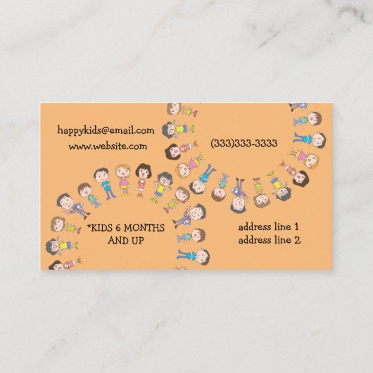 幸せな子ど遊もたちのかわいいデイケアサービス 名刺 (裏面)