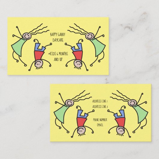 幸せな子ど遊もたちのかわいい保育園 名刺 (正面/裏面)