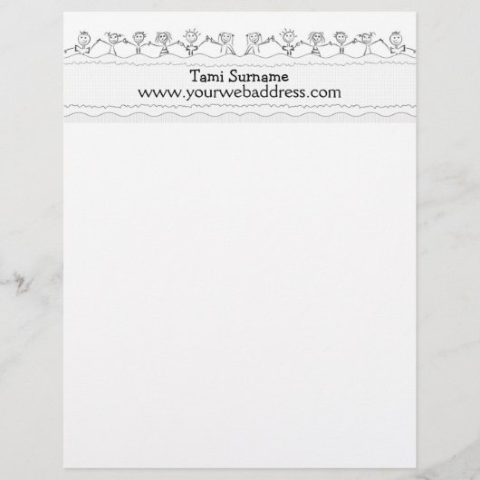 幸せな子供が付いているレターヘッド レターヘッド (正面)