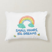 幸せな子供の日スモールハンズ、大きな夢 アクセントクッション (正面)