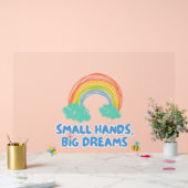 幸せな子供の日スモールハンズ、大きな夢 アクリルサイン (ウェディング)