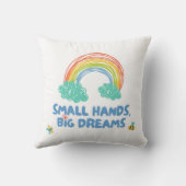 幸せな子供の日スモールハンズ、大きな夢 クッション (裏面)