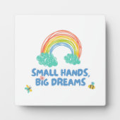 幸せな子供の日スモールハンズ、大きな夢 フォトプラーク (正面)
